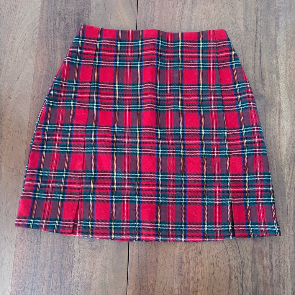 Brandy Melville Plaid Red Skirt